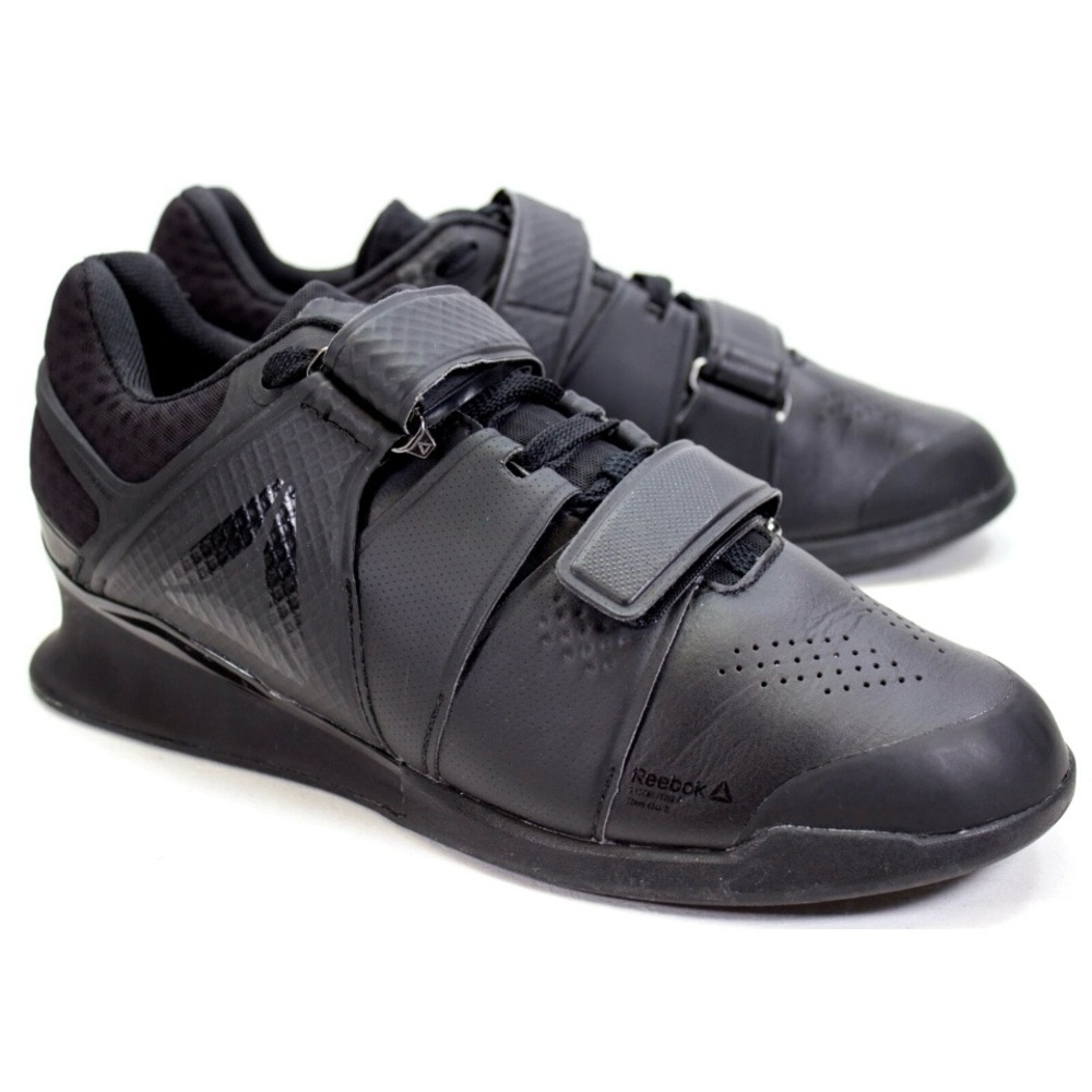 Reebok Legacy Lifter Mens US 7.5 EU 40 Black Weightlifting CrossFit Straps Shoes